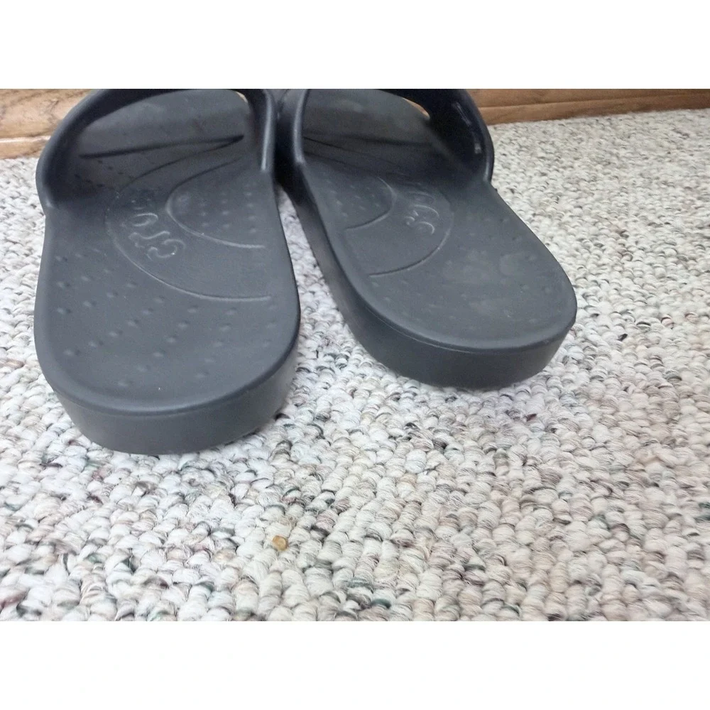 CROCS Slide Sandals Mens 7 Womens 9 Black Unisex Slip On Shoes